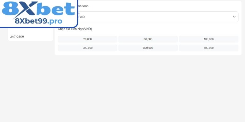 Tuân thủ hạn mức nạp rút tiền 8xbet