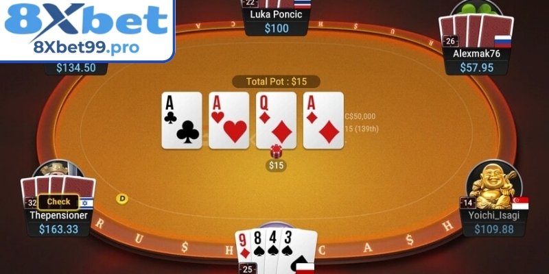 Các vòng chơi chính trong Poker 8xbet